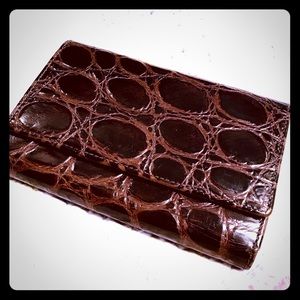 Francesco Biasia Trifold Crocodile Wallet